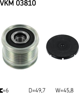 SKF VKM 03810 - Шкив генератора, муфта autospares.lv