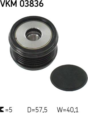 SKF VKM 03836 - Шкив генератора, муфта autospares.lv