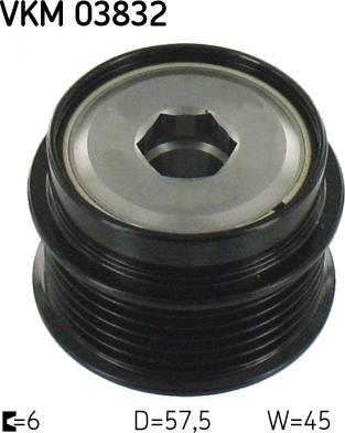 SKF VKM 03832 - Шкив генератора, муфта autospares.lv