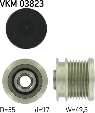 SKF VKM 03823 - Шкив генератора, муфта autospares.lv