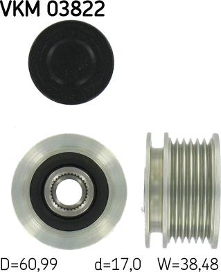 SKF VKM 03822 - Шкив генератора, муфта autospares.lv