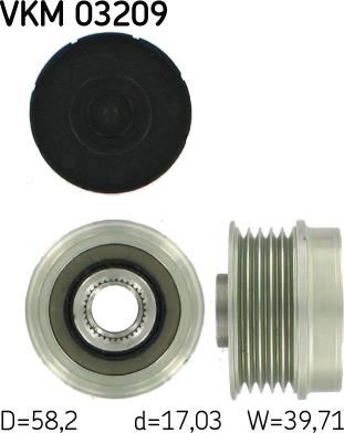 SKF VKM 03209 - Шкив генератора, муфта autospares.lv