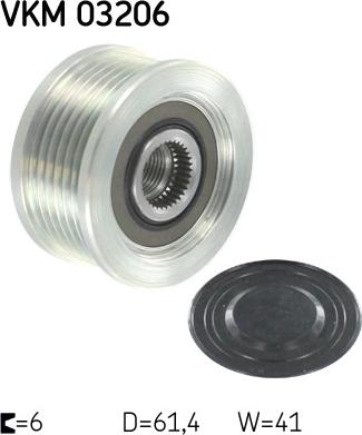 SKF VKM 03206 - Шкив генератора, муфта autospares.lv