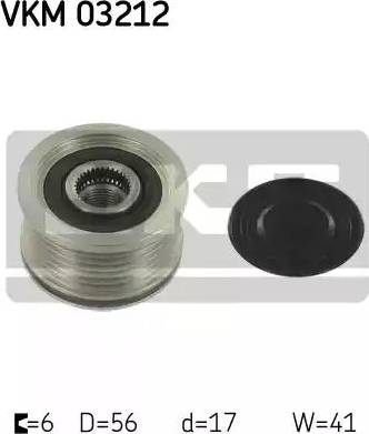 SKF VKM 03212 - Шкив генератора, муфта autospares.lv