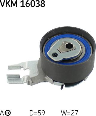 SKF VKM 16038 - Натяжной ролик, зубчатый ремень ГРМ autospares.lv