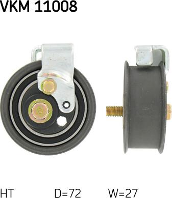 SKF VKM 11008 - Натяжной ролик, зубчатый ремень ГРМ autospares.lv