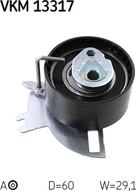 SKF VKM 13317 - Натяжной ролик, зубчатый ремень ГРМ autospares.lv