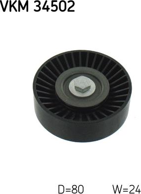 SKF VKM 34502 - Ролик, поликлиновый ремень autospares.lv