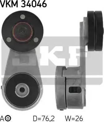 SKF VKM 34046 - Натяжитель, поликлиновый ремень autospares.lv