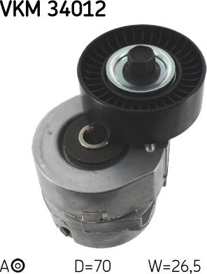 SKF VKM 34012 - Ролик, поликлиновый ремень autospares.lv