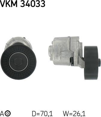 SKF VKM 34033 - Ролик, поликлиновый ремень autospares.lv