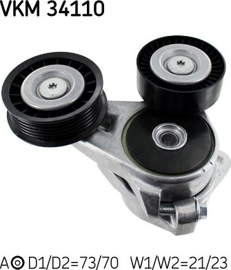 SKF VKM 34110 - Ролик, поликлиновый ремень autospares.lv