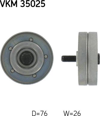 SKF VKM 35025 - Ролик, поликлиновый ремень autospares.lv