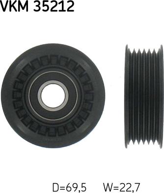 SKF VKM 35212 - Ролик, поликлиновый ремень autospares.lv