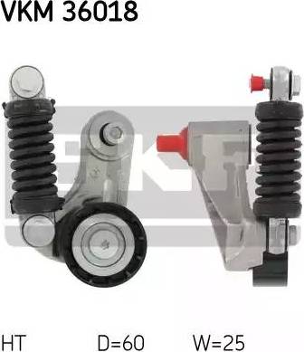 SKF VKM 36018 - Натяжитель, поликлиновый ремень autospares.lv