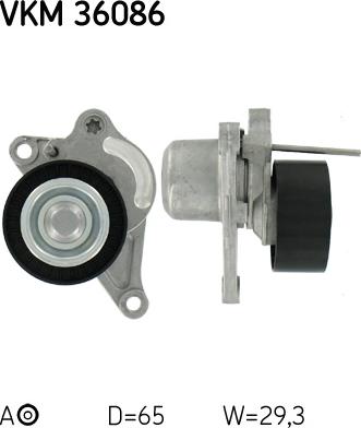 SKF VKM 36086 - Ролик, поликлиновый ремень autospares.lv