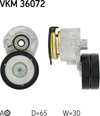 SKF VKM 36072 - Ролик, поликлиновый ремень autospares.lv