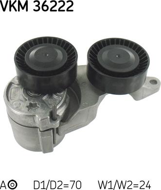 SKF VKM 36222 - Ролик, поликлиновый ремень autospares.lv