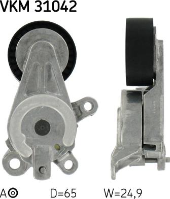 SKF VKM 31042 - Ролик, поликлиновый ремень autospares.lv