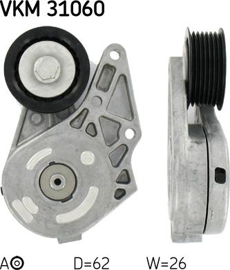 SKF VKM 31060 - Ролик, поликлиновый ремень autospares.lv