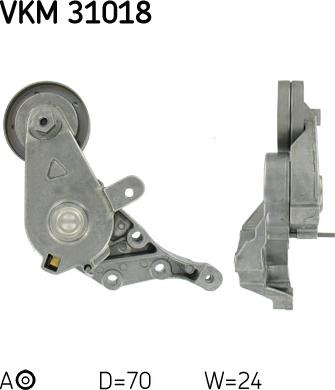 SKF VKM 31018 - Ролик, поликлиновый ремень autospares.lv