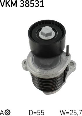 SKF VKM 38531 - Ролик, поликлиновый ремень autospares.lv