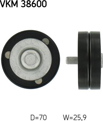 SKF VKM 38600 - Ролик, поликлиновый ремень autospares.lv