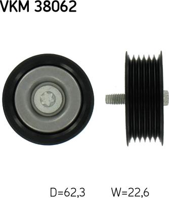 SKF VKM 38062 - Ролик, поликлиновый ремень autospares.lv