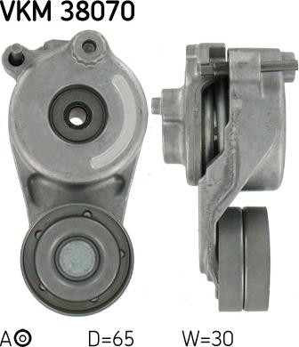 SKF VKM 38070 - Ролик, поликлиновый ремень autospares.lv