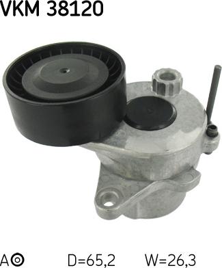 SKF VKM 38120 - Ролик, поликлиновый ремень autospares.lv