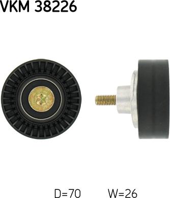 SKF VKM 38226 - Ролик, поликлиновый ремень autospares.lv