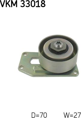 SKF VKM 33018 - Ролик, поликлиновый ремень autospares.lv