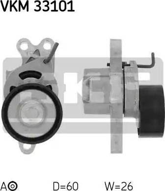 SKF VKM 33101 - Ролик, поликлиновый ремень autospares.lv