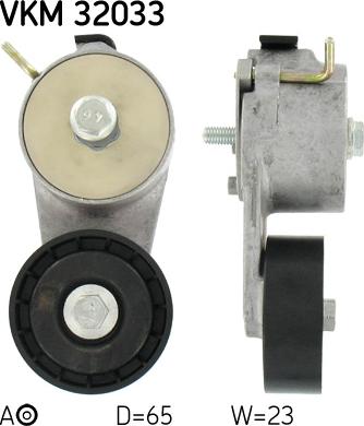 SKF VKM 32033 - Ролик, поликлиновый ремень autospares.lv