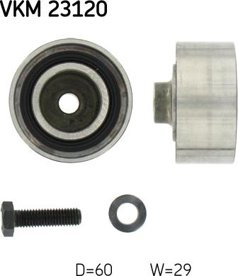 SKF VKM 23120 - Направляющий ролик, зубчатый ремень ГРМ autospares.lv