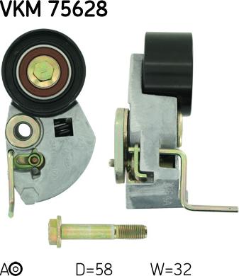 SKF VKM 75628 - Натяжной ролик, зубчатый ремень ГРМ autospares.lv