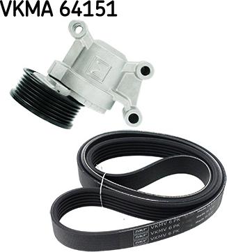 SKF VKMA 64151 - Поликлиновый ременный комплект autospares.lv