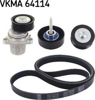 SKF VKMA 64114 - Поликлиновый ременный комплект autospares.lv