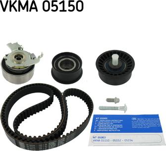 SKF VKMA 05150 - Комплект зубчатого ремня ГРМ autospares.lv