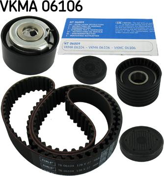 SKF VKMA 06106 - Комплект зубчатого ремня ГРМ autospares.lv