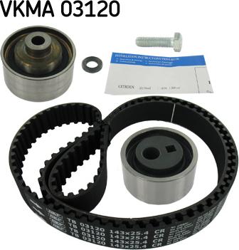 SKF VKMA 03120 - Комплект зубчатого ремня ГРМ autospares.lv