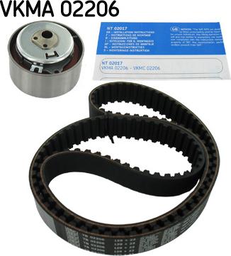 SKF VKMA 02206 - Комплект зубчатого ремня ГРМ autospares.lv