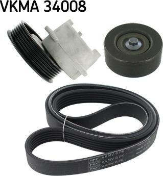 SKF VKMA 34008 - Поликлиновый ременный комплект autospares.lv