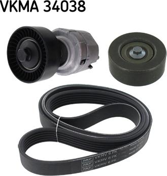 SKF VKMA 34038 - Поликлиновый ременный комплект autospares.lv