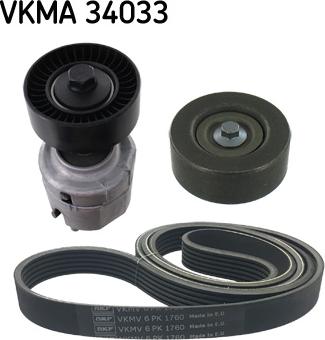 SKF VKMA 34033 - Поликлиновый ременный комплект autospares.lv