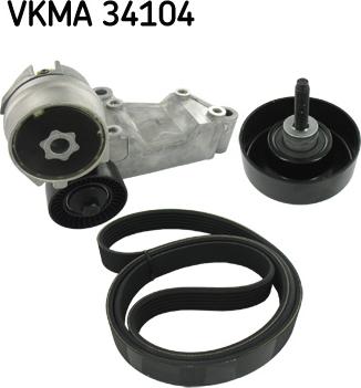 SKF VKMA 34104 - Поликлиновый ременный комплект autospares.lv