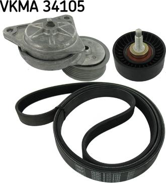 SKF VKMA 34105 - Поликлиновый ременный комплект autospares.lv