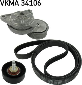 SKF VKMA 34106 - Поликлиновый ременный комплект autospares.lv