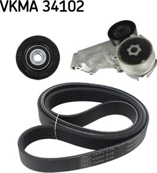 SKF VKMA 34102 - Поликлиновый ременный комплект autospares.lv