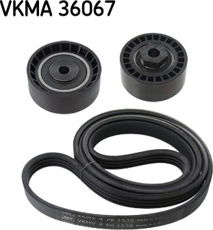 SKF VKMA 36067 - Поликлиновый ременный комплект autospares.lv